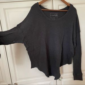 We the free by free people thermal long sleeve shirt in grey size M